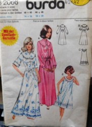 82066 82066 BURDA NIGHTGOWN LENGTHS,  VINTAGE PATTERN 40,42 14,16 UNCUT
